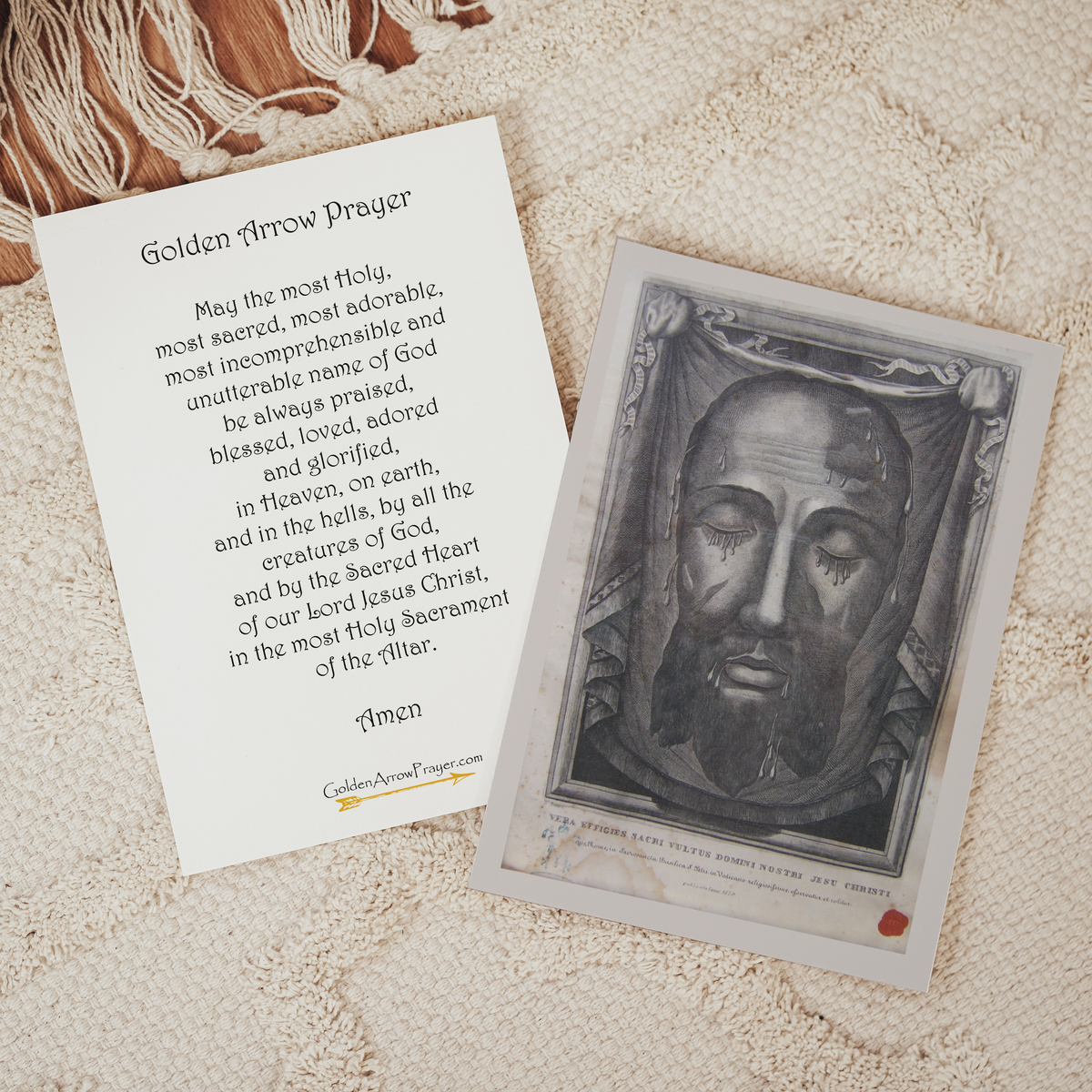 Prayer Card Flat 4x6 - Holy Face Relic