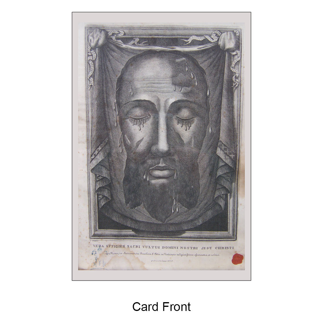 Prayer Card Flat 4x6 - Holy Face Relic