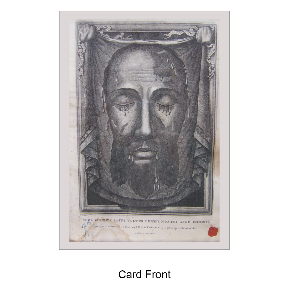 Prayer Card Flat 5x7 - Holy Face Relic