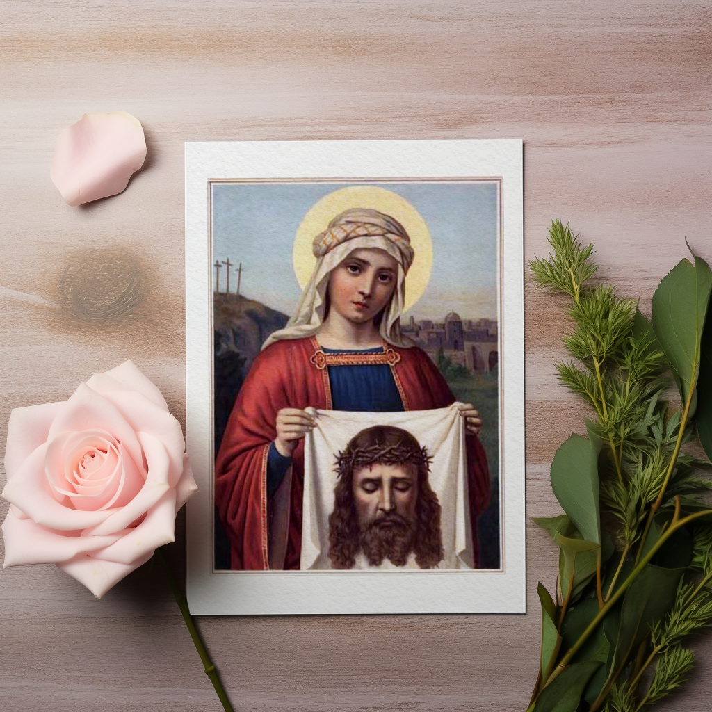 Greeting Card Folded - St. Veronica Of The Veil