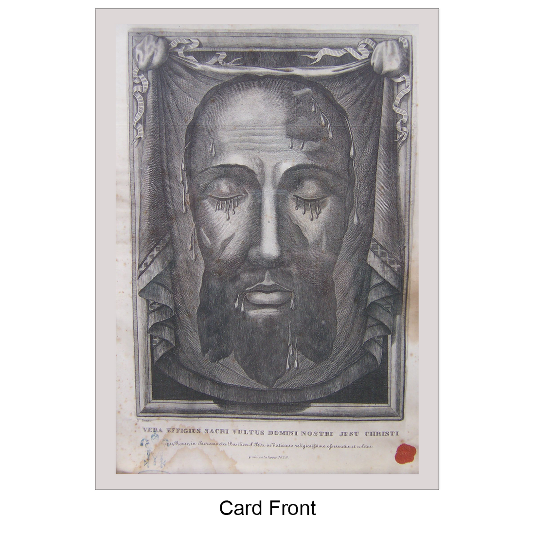 Greeting Card Flat - Holy Face Relic