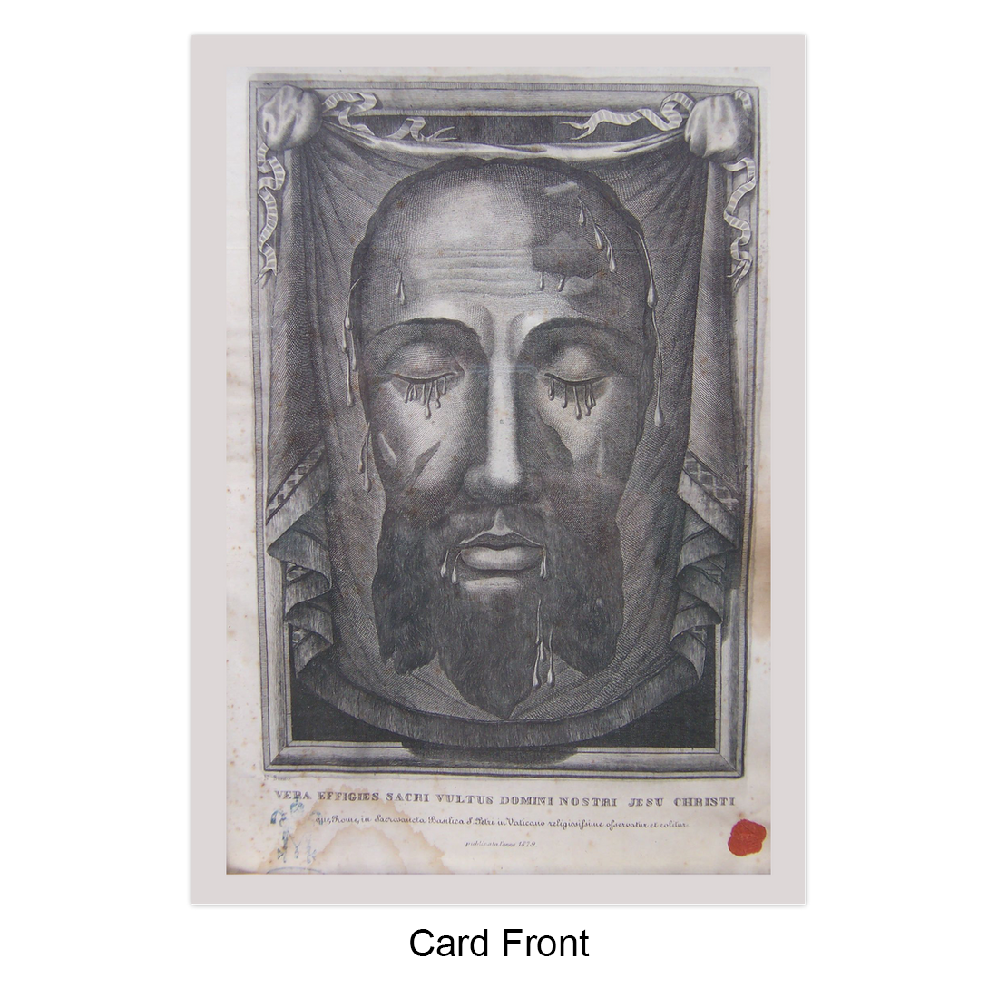 Greeting Card Folded - Holy Face Relic